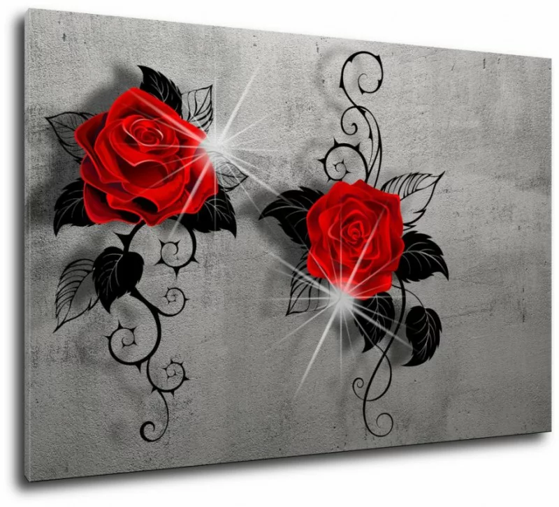 Świetliste róże - nowoczesna dekoracja ścienna - obrazek 1
