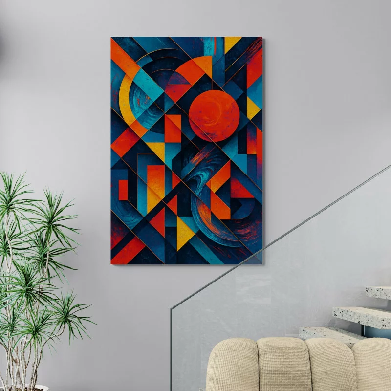 Obraz abstrakcyjna kompozycja - żywe kolory i geometria - obrazek 1