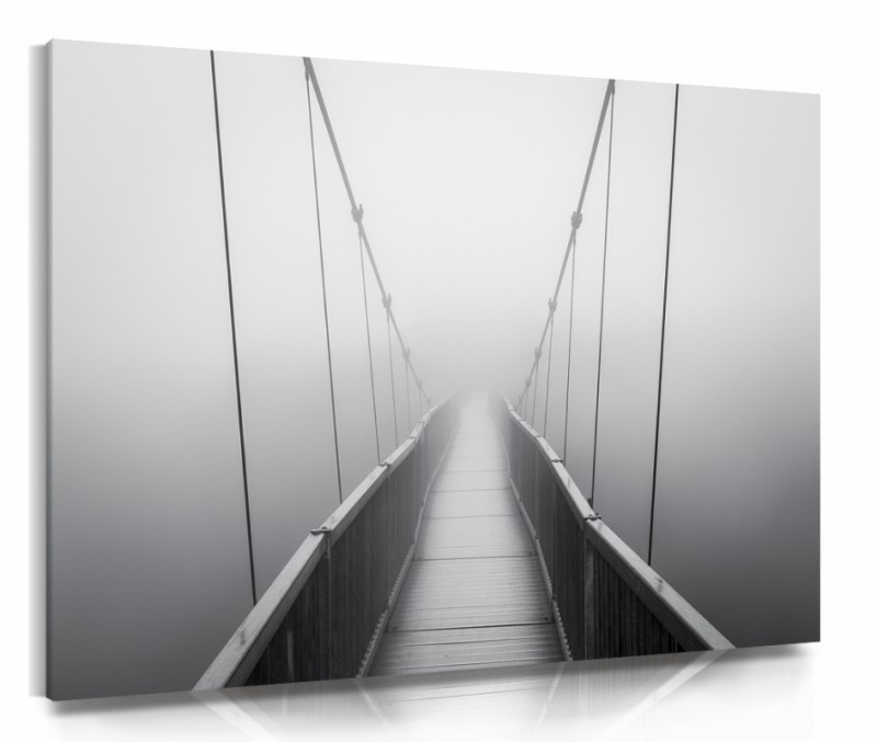 Obraz na plátne Visutý most v hmle