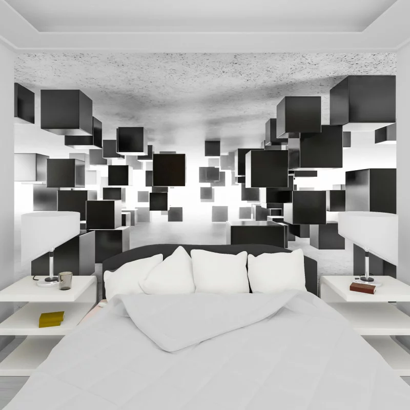 Fototapeta 3D czarne kostki - obrazek 1