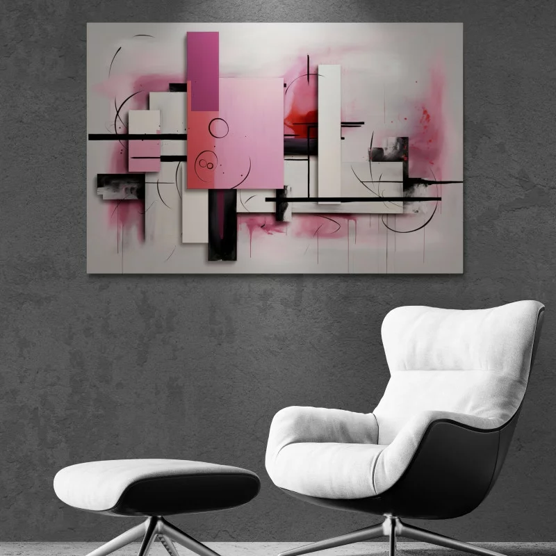 Obraz abstrakcja art pink-black - obrazek 1