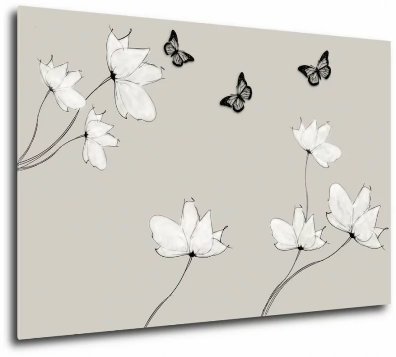 obraz na płótnie - motyle i kwiatki - obrazek 1