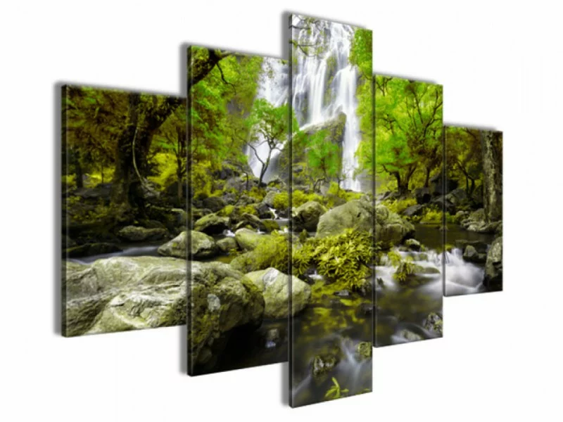 Obraz wodospad w zieleni - obrazek 1