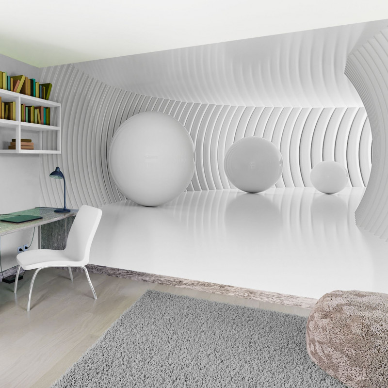 Fototapeta 3D na wymiar - biały korytarz