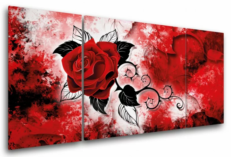 Czerwień róży - obraz na ścianę - obrazek 1