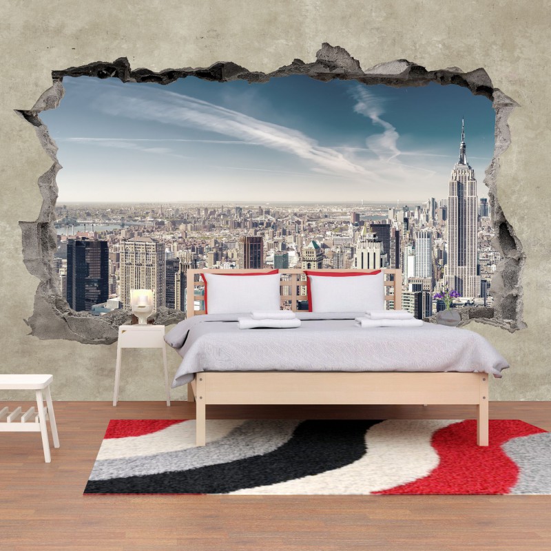 Fototapeta 3D Mesto za zbúranou stenou