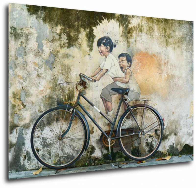 Obraz na plátne Bicykel pri stene