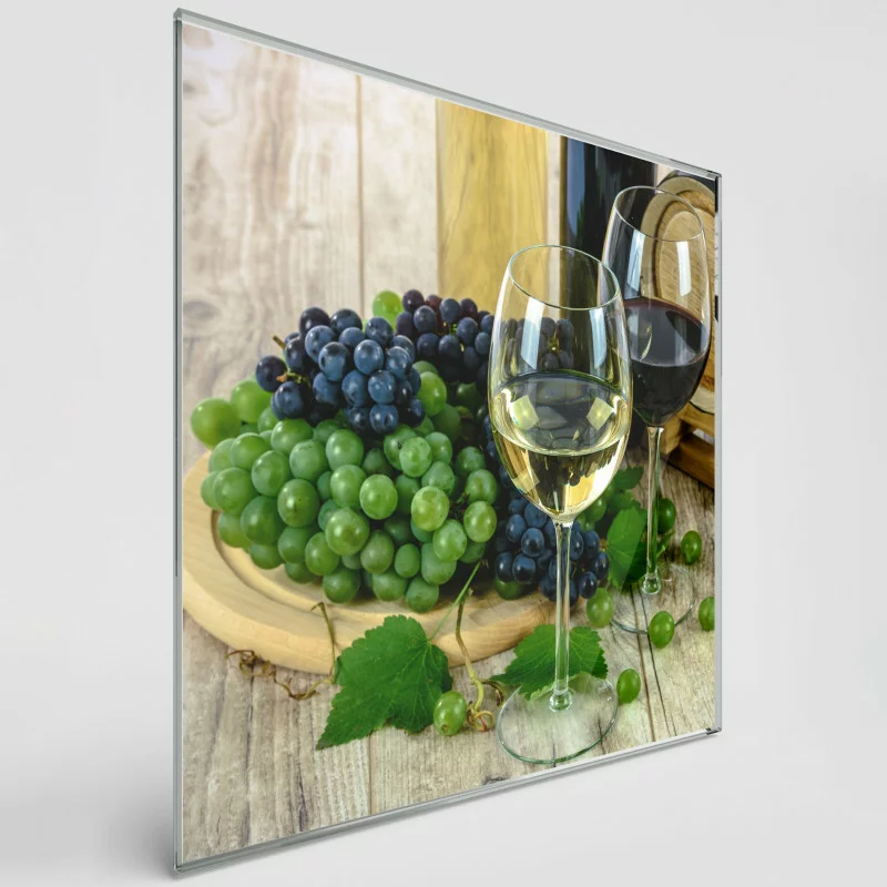 Obraz kwadratowy na szkle - białe i czerwone wino