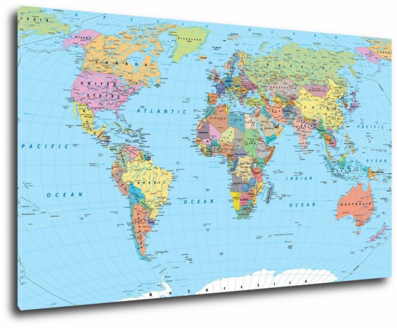 Duży obraz na płótnie - Mapa Świata