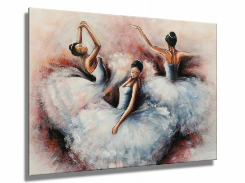 Obraz malowany - tańczące baletnice - obrazek 1