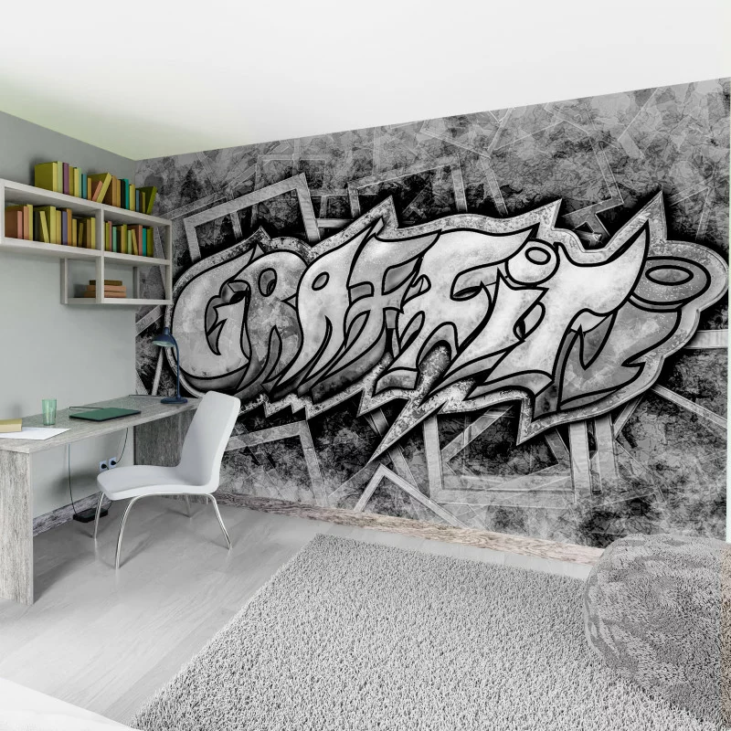 Fototapeta graffiti czarno-białe - obrazek 1