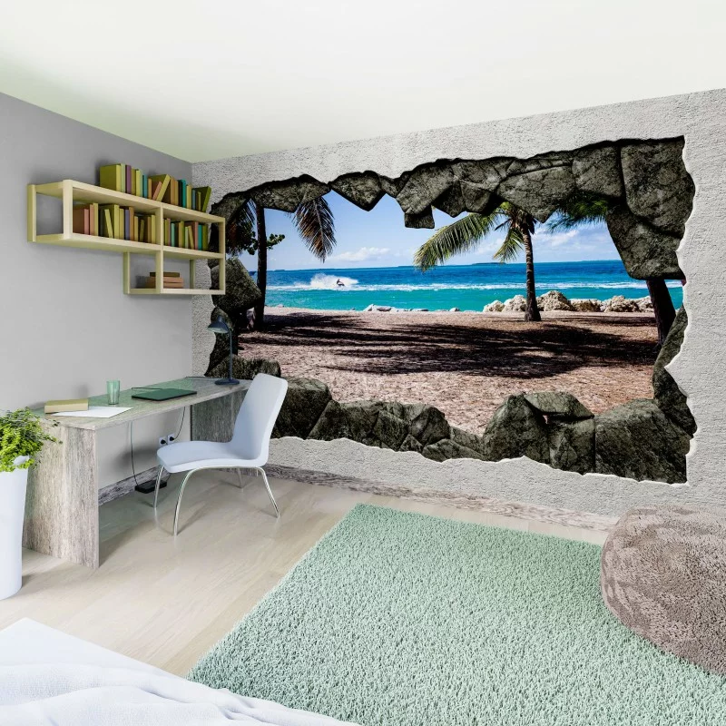 Fototapeta 3D za ścianą plaża