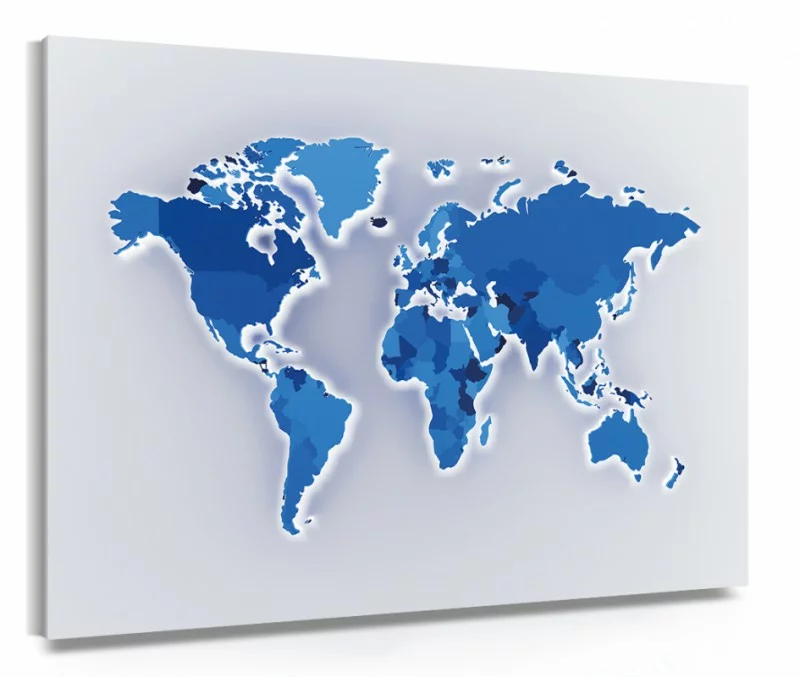 Obraz - niebieska mapa świata - obrazek 1
