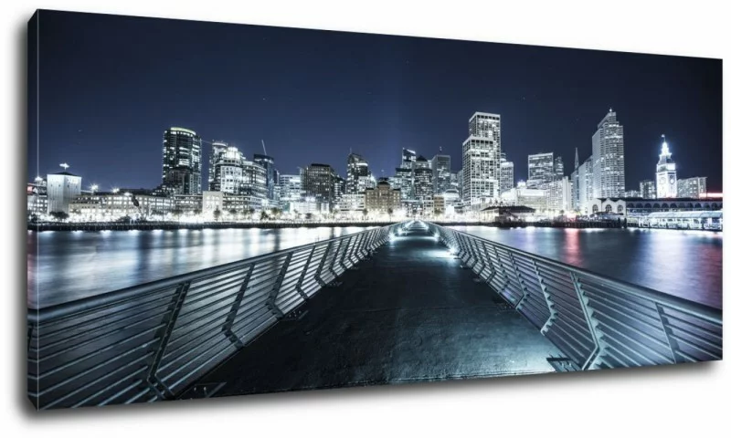 Obraz Panorama Miasta Nocą - obrazek 1