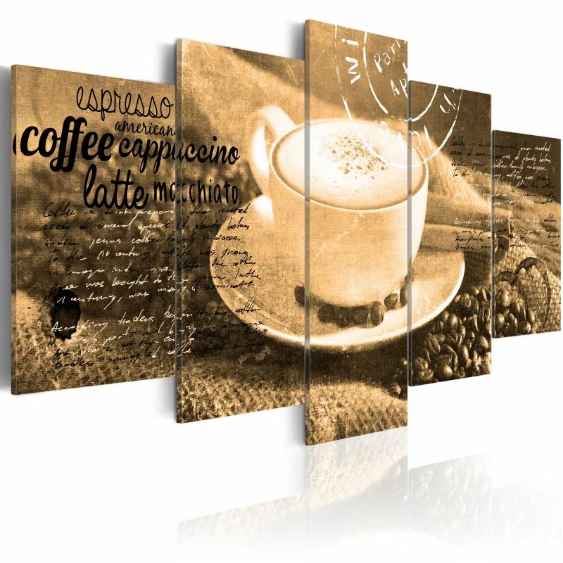 Obraz - Coffe, Espresso, Cappuccino, Latte machiato ... - sepia - obrazek 1