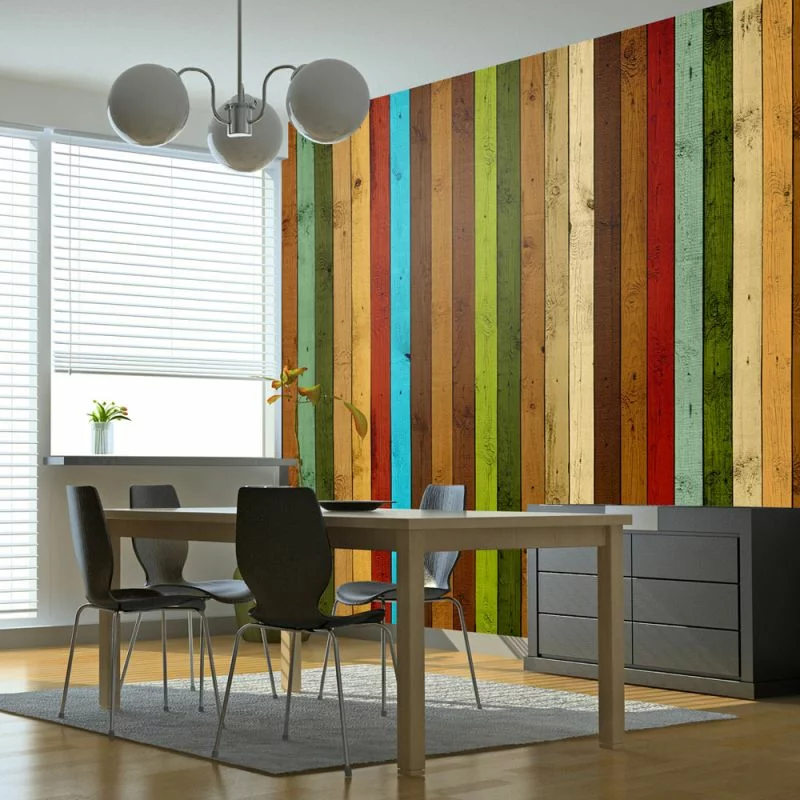 Fototapeta - Wooden rainbow - obrazek 1