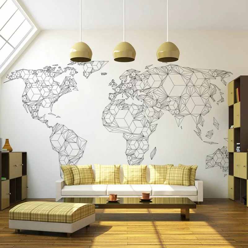 Fototapeta wodoodporna - Map of the World - white solids - obrazek 1