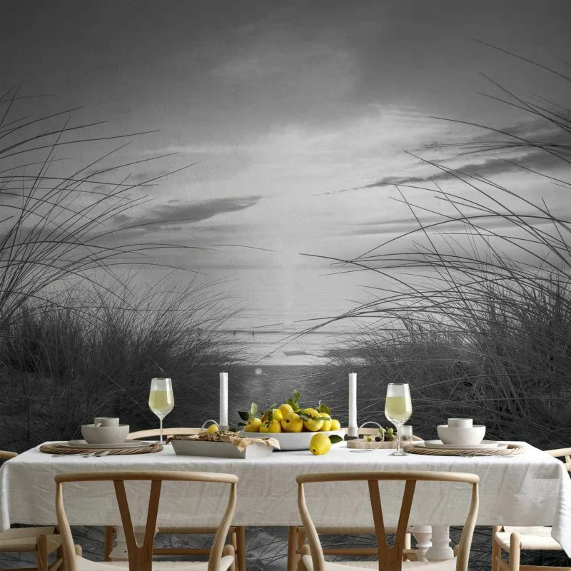 Fototapeta wodoodporna - plaża (czarno-biały) - obrazek 1