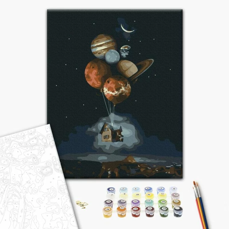 Obraz do samodzielnego malowania - Kosmiczny dom - obrazek 1