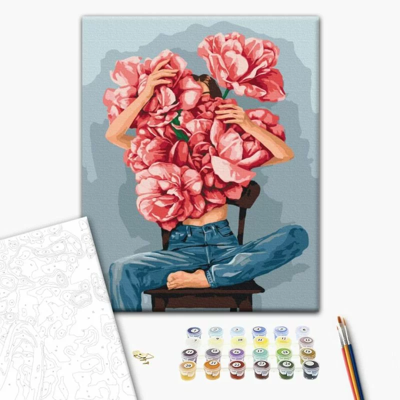 Obraz do samodzielnego malowania - Naręcze piwonii - obrazek 1