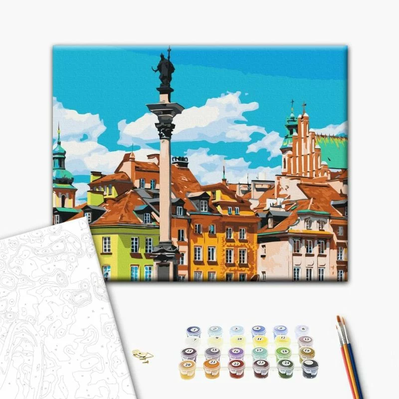 Obraz do samodzielnego malowania - Plac Zamkowy w Warszawie - obrazek 1