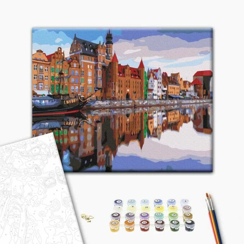 Obraz do samodzielnego malowania - Długie Pobrzeże w Gdańsku - obrazek 1