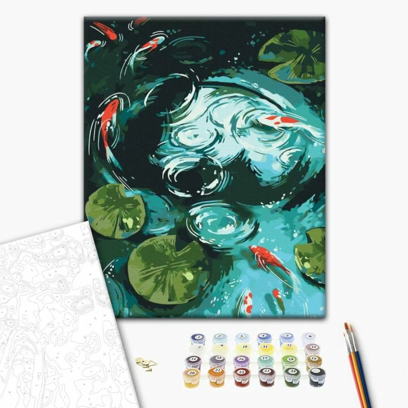 Obraz do samodzielnego malowania - Menufary i karpie koi - obrazek 1