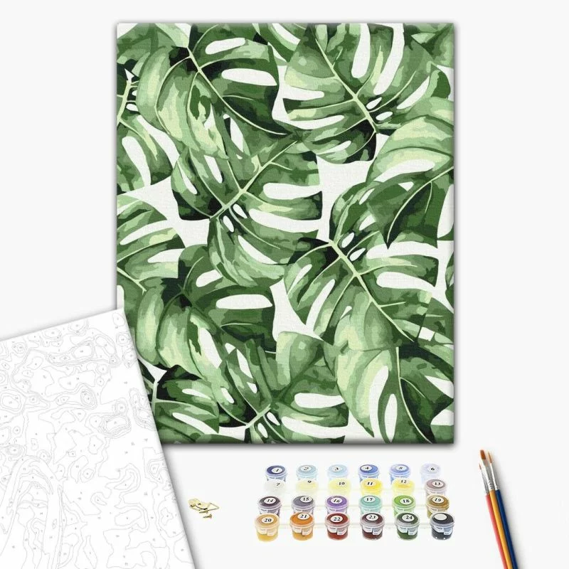 Obraz do samodzielnego malowania - Egzotyczna monstera - obrazek 1