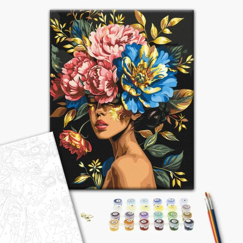 Obraz do samodzielnego malowania - Kwiatowa harmonia - obrazek 1