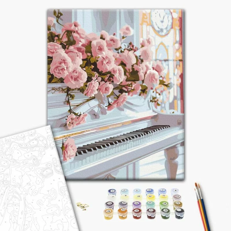 Obraz do samodzielnego malowania - Romantyczny fortepian - obrazek 1
