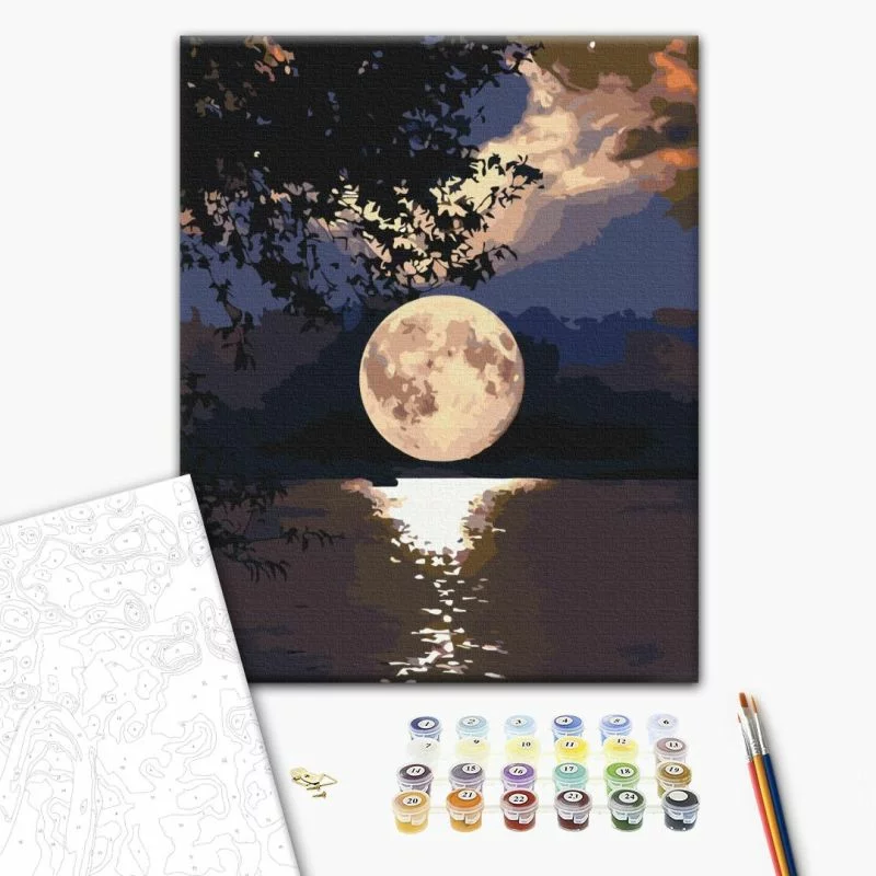 Obraz do samodzielnego malowania - Niesamowita pełnia - obrazek 1