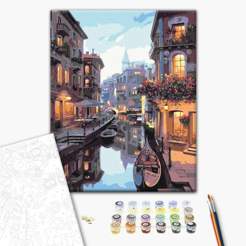 Obraz do samodzielnego malowania - Weneckie kanały - obrazek 1