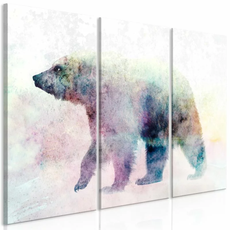 Obraz - Samotny niedźwiedź (3-częściowy) - obrazek 1