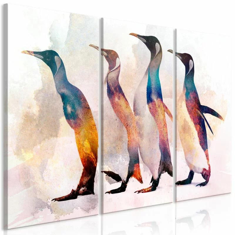Obraz - Wędrówki pingwinów (3-częściowy) - obrazek 1