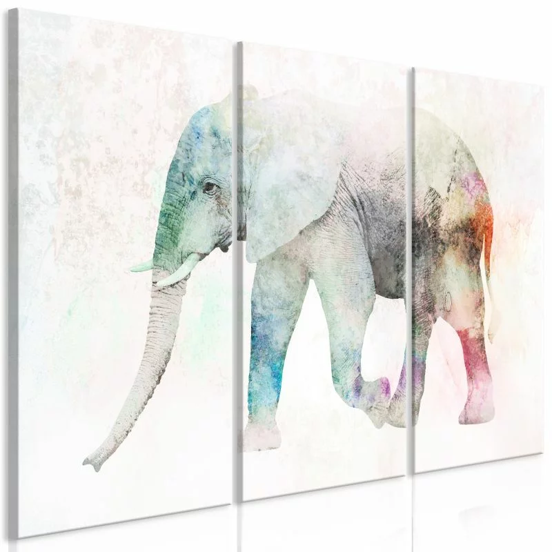 Obraz - Malowany słoń (3-częściowy) - obrazek 1