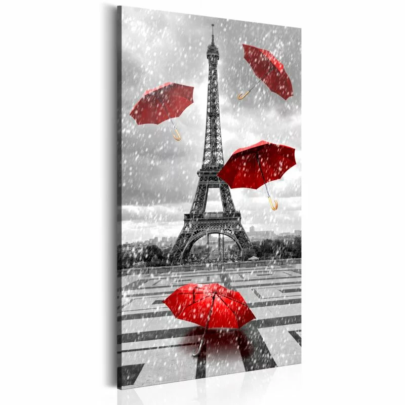 Obraz - Paryż: Czerwone parasolki - obrazek 1