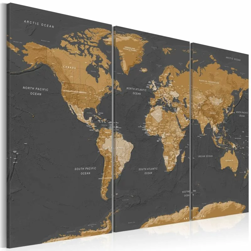 Obraz -  Mapa świata: Nowoczesna estetyka - obrazek 1