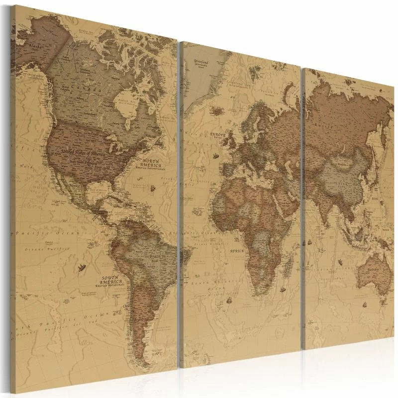 Obraz - Stylowa mapa świata - obrazek 1