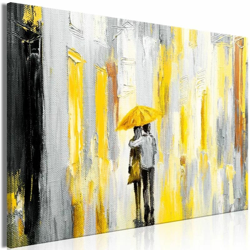 Obraz - Zakochany parasol (1-częściowy) szeroki żółty - obrazek 1
