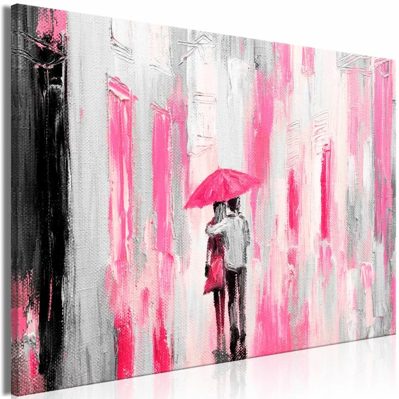 Obraz - Zakochany parasol (1-częściowy) szeroki różowy - obrazek 1