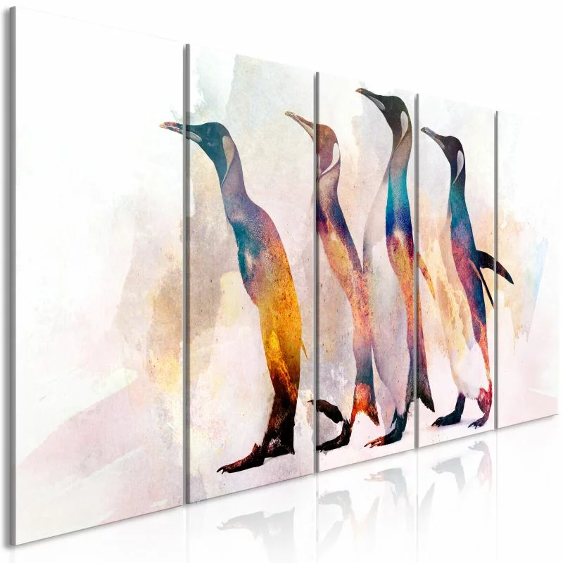 Obraz - Wędrówki pingwinów (5-częściowy) wąski - obrazek 1