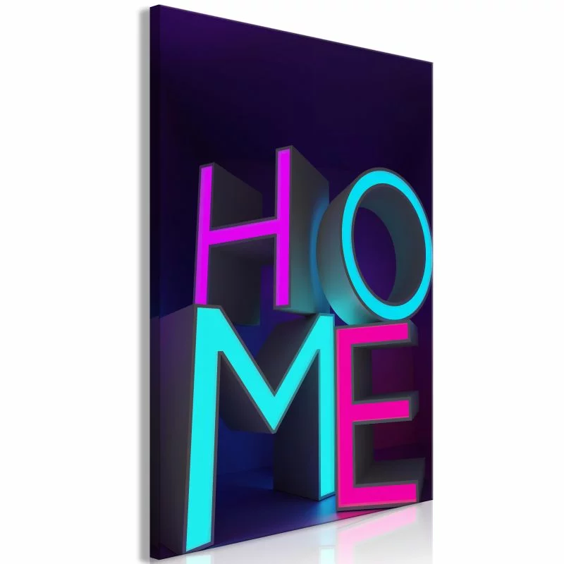 Obraz - Neon Home (1-częściowy) pionowy - obrazek 1