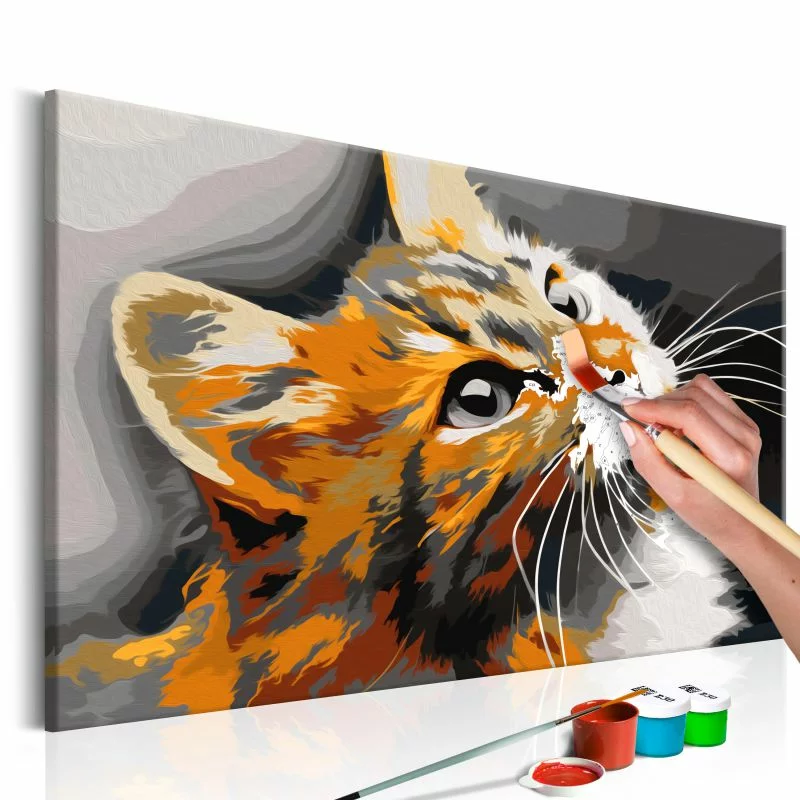 Obraz do samodzielnego malowania - Rudy kot - obrazek 1