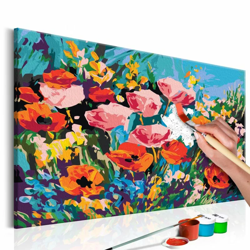 Obraz do samodzielnego malowania - Kolorowe kwiaty polne - obrazek 1