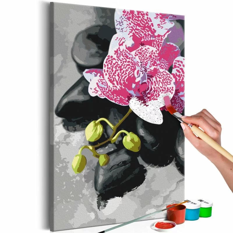 Obraz do samodzielnego malowania - Różowa orchidea - obrazek 1