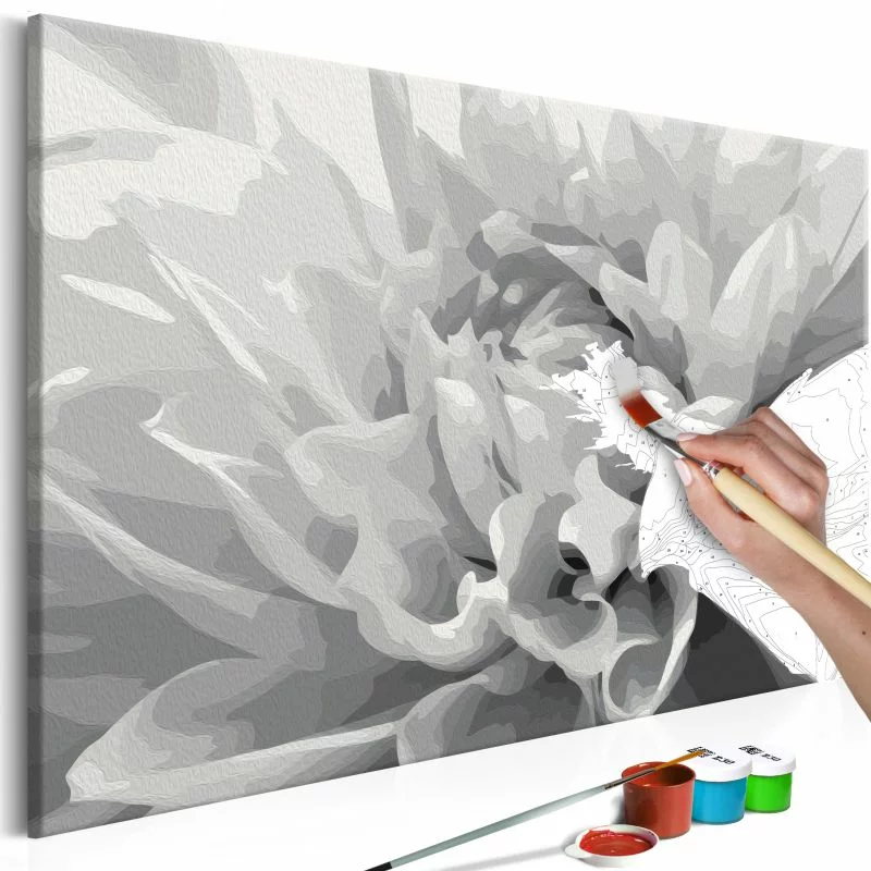 Obraz do samodzielnego malowania - Czarno-biały kwiat - obrazek 1