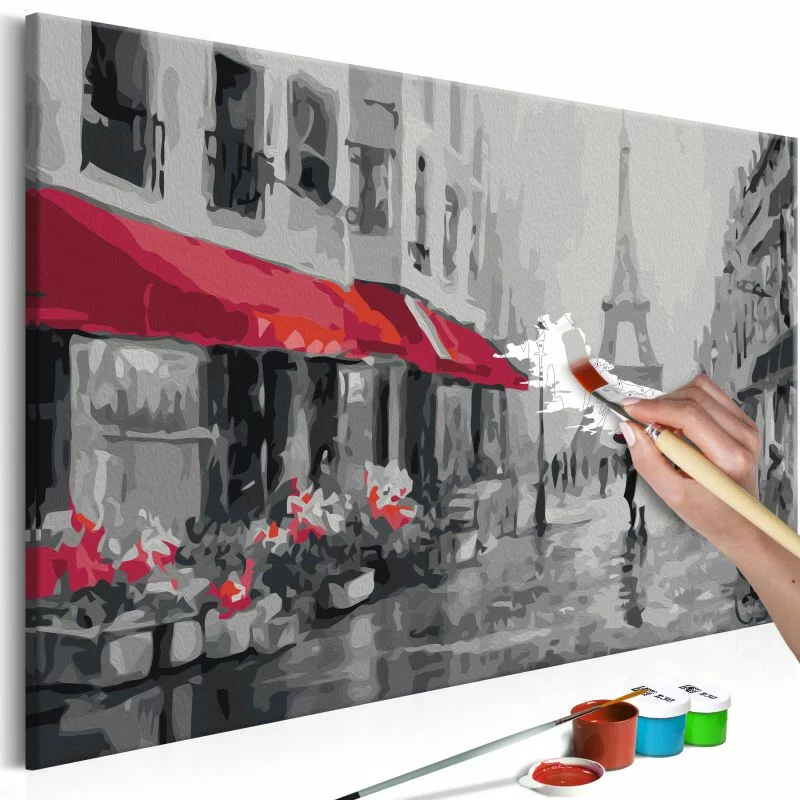 Obraz do samodzielnego malowania - Paryż skąpany w deszczu - obrazek 1