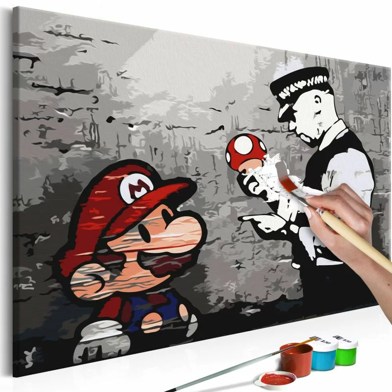Obraz do samodzielnego malowania - Mario (Banksy) - obrazek 1