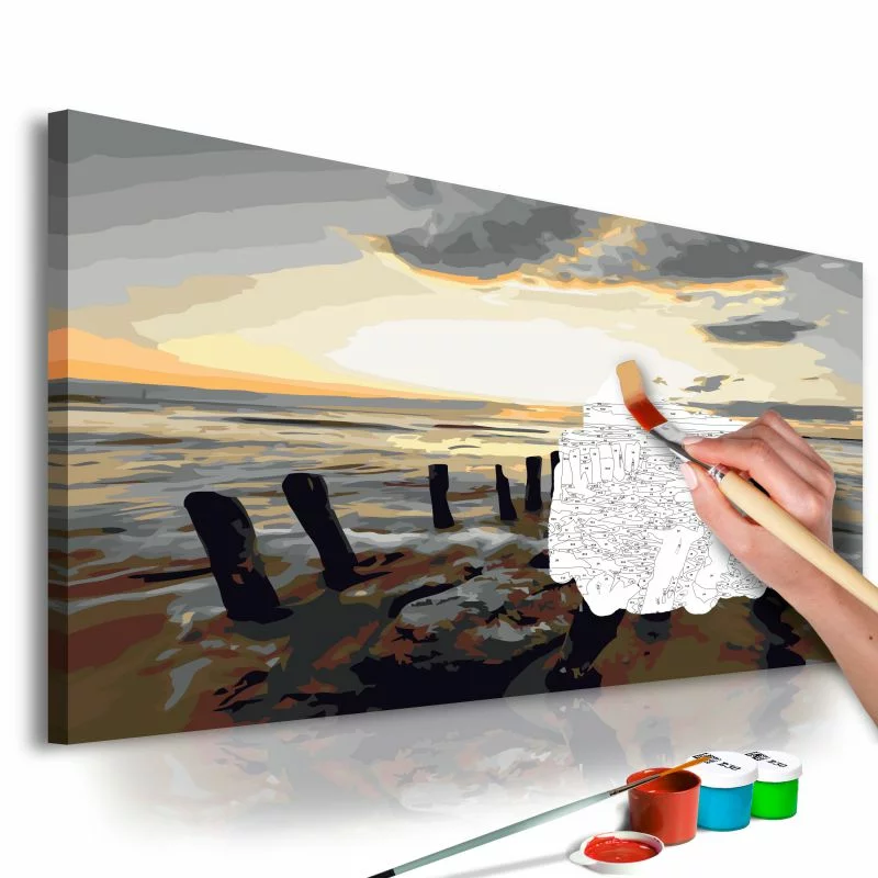 Obraz do samodzielnego malowania - Plaża (wschód słońca) - obrazek 1