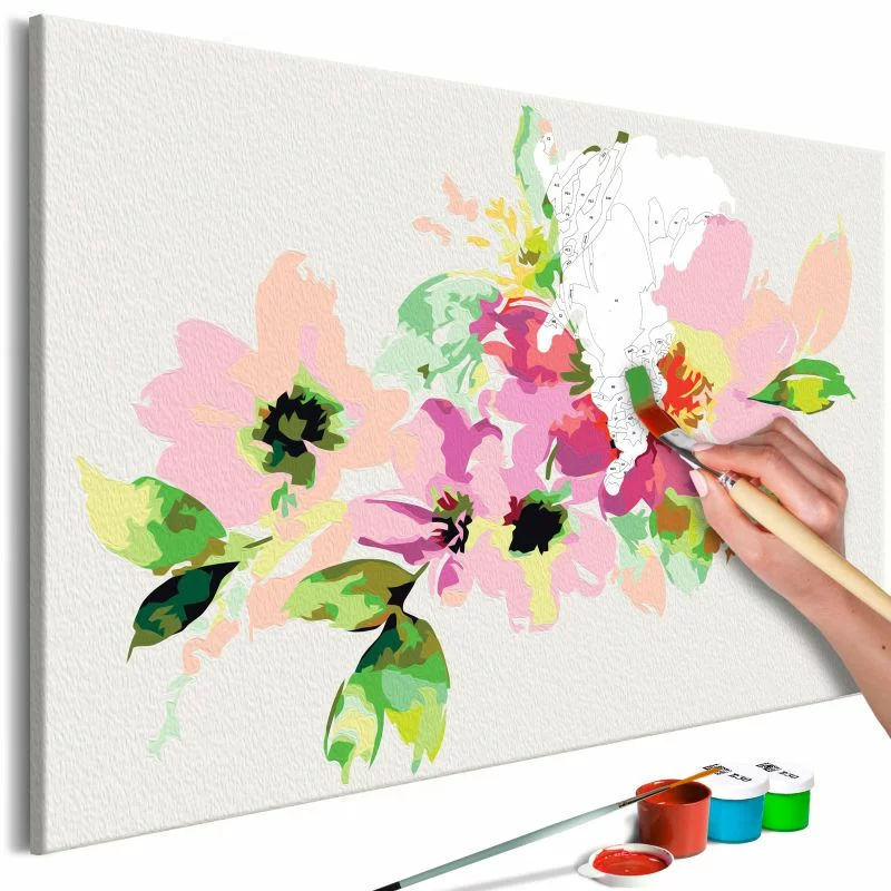 Obraz do samodzielnego malowania - Kolorowe kwiatki - obrazek 1